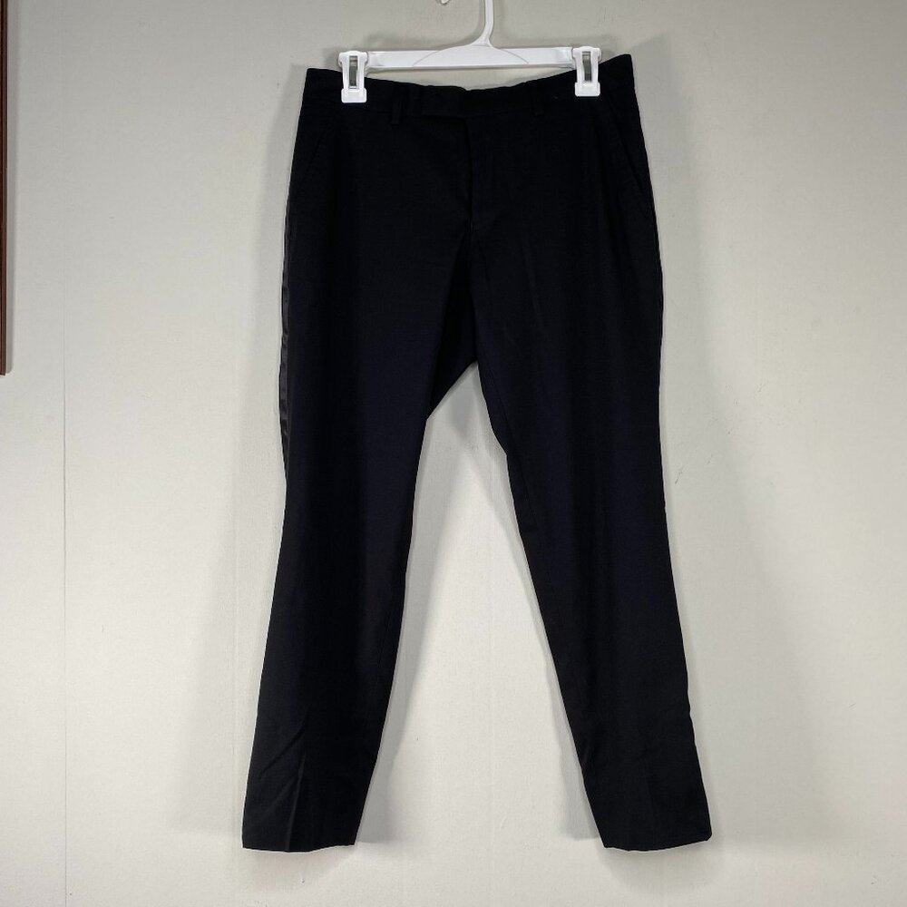 Reaction Kenneth Cole Dress Pants Men's 30 x 30 Low Rise Black Business Office